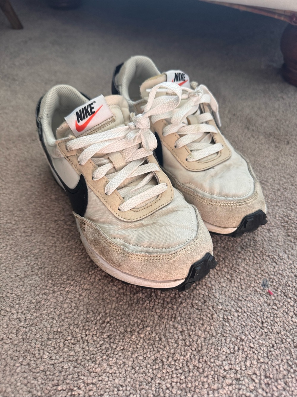 Nike White, cream, and Black Casual Sneakers